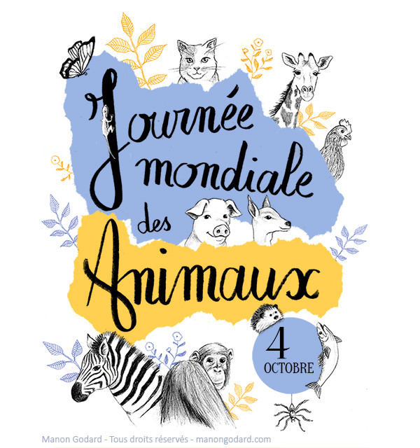 journée mondiale des animaux affiche marion godart