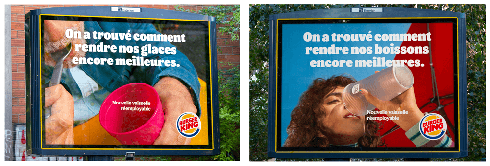 Pub de burger king illustrant le greenwashing